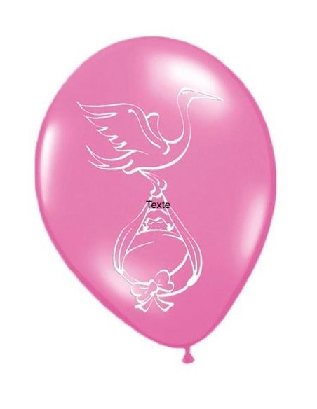 12 Ballons rose bébé Fille - 30 cm