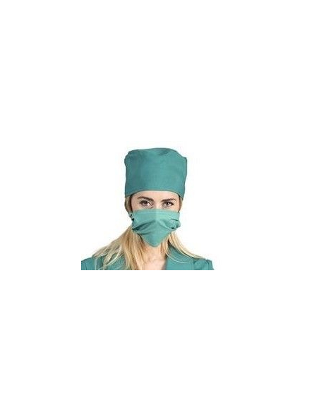 Déguisement Femme chirurgien vert (robe, calot et masque)