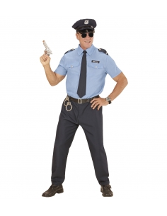 Déguisement policier Homme du S au XXXL (chemise, pantalon, ceinture, cravate, casquette)