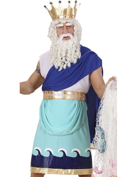 Déguisement Poseidon XL-XXL (tunique, ceinture avec bande, couronne)