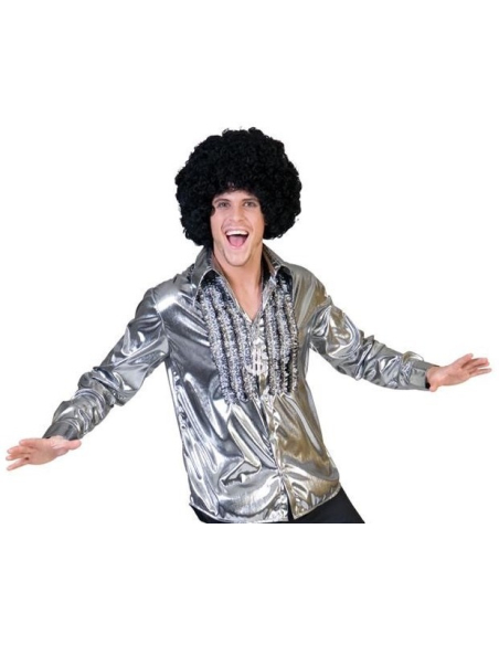 Chemise Disco Homme Argent