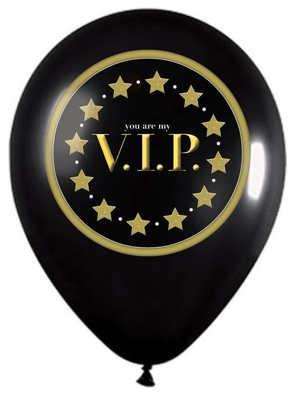 12 Ballons noir et Or VIP - 30 cm