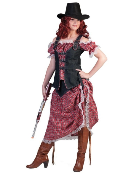 Déguisement Cowgirl femme (blouse, gilet et jupe)