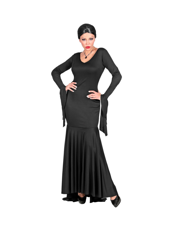 Robe Squelette Femme, noir avec traine