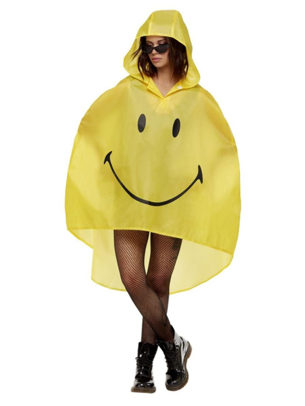 Poncho SMILEY©  Jaune et Noir Taille Unique