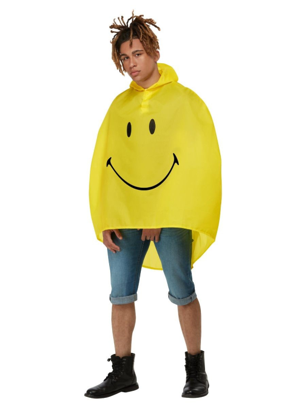Poncho SMILEY©  Jaune et Noir Taille Unique