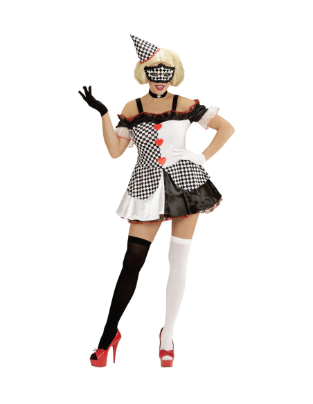 Déguisement Fille Pierrot (robe, chapeau)