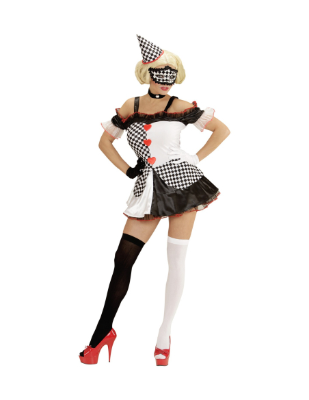 Déguisement Fille Pierrot (robe, chapeau)