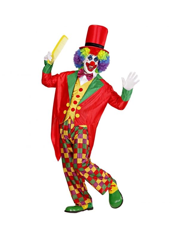 Déguisement Clown (Manteau, veste, nœud papillon, pantalon et chapeau)