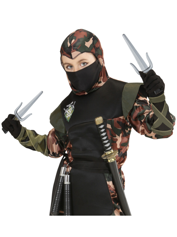 Set d'armes Ninja enfant (une paire de Sai et 2 Shurikens)
