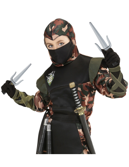 Set d'armes Ninja enfant (une paire de Sai et 2 Shurikens)