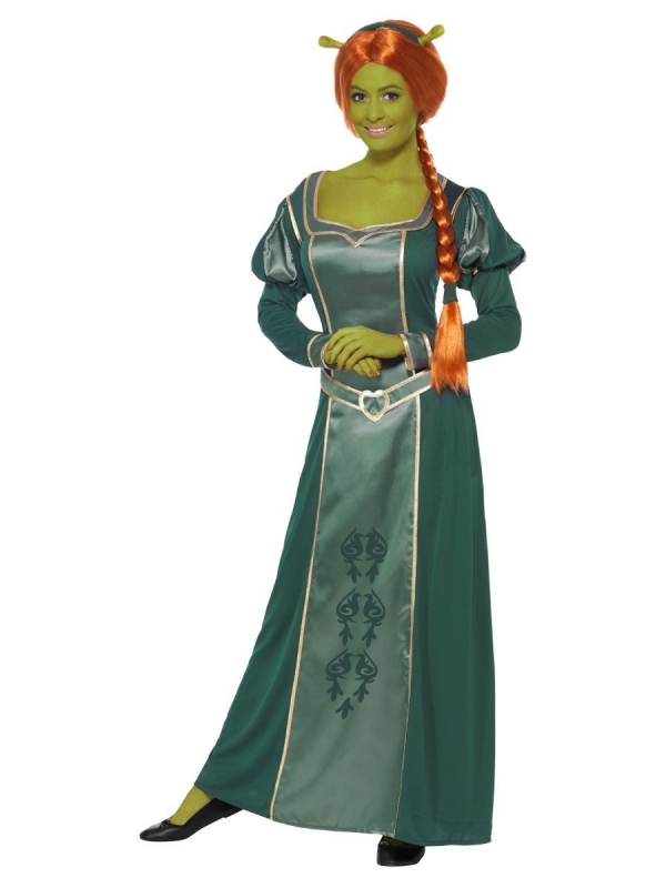 Déguisement Fiona de Shrek - Femme (robe, perruque et serre-tête oreilles)
