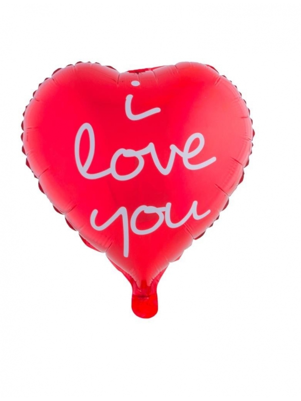 Ballon Cœur Rouge "I Love You" (52x46 cm)
