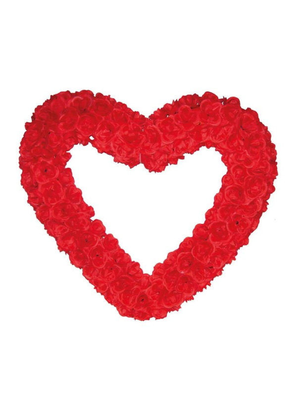 Déco Coeur de fleurs rouges