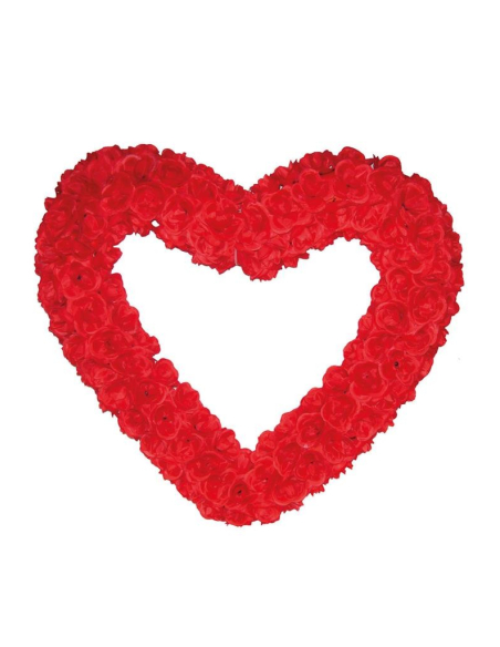 Déco Coeur de fleurs rouges