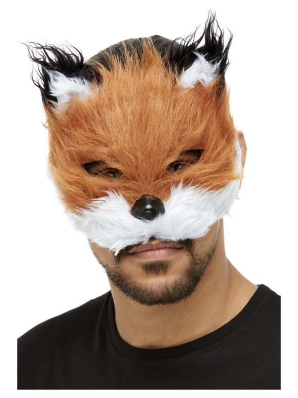 Masque de renard en fourrure avec élastique