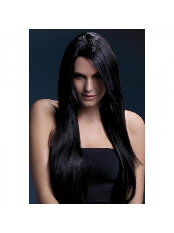 Perruque Fever Amber, Cheveux Long noir 71cm