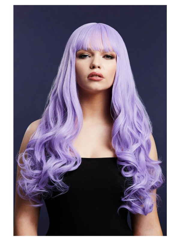 Perruque Fever Gigi, Violet, Cheveux longs bouclés, 62 cm