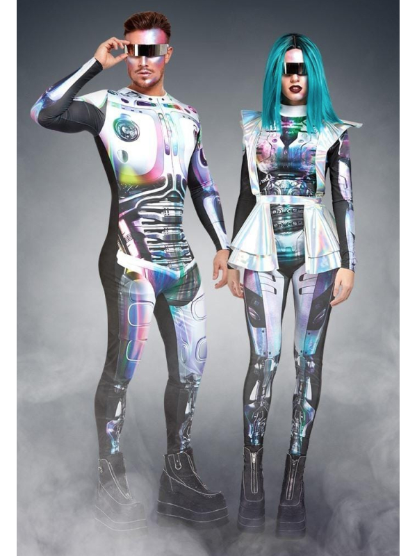 Déguisement extraterrestre, Homme,  Multicolore, Justaucorps