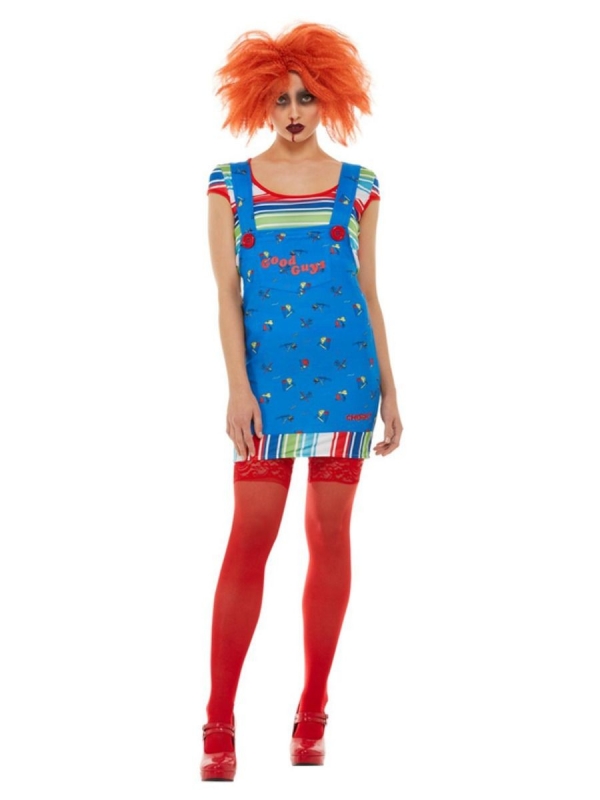 Costume de Chucky, Bleu - Femme (T-Shirt et robe)