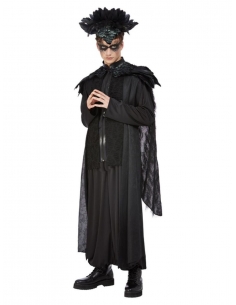 Déguisement Roi des corbeaux de luxe, Noir, Homme (Haut, cape, pantalon et coiffe)