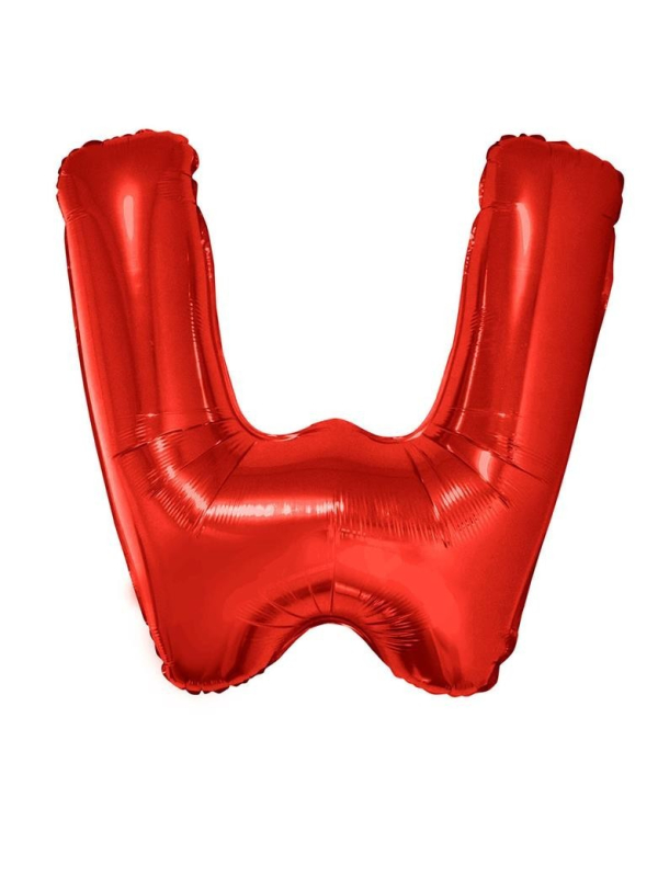 Ballon aluminium lettre W rouge - 102 cm