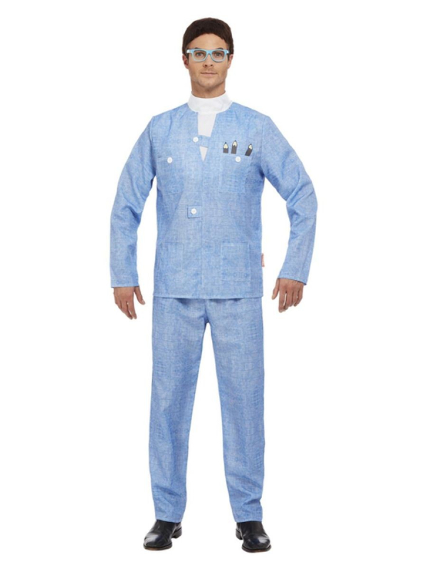 Déguisement Brains Thunderbirds, Bleu (Veste, pantalon, perruque et lunettes)