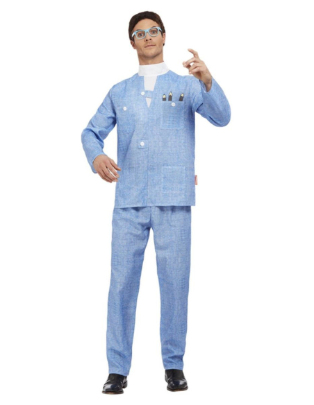Déguisement Brains Thunderbirds, Bleu (Veste, pantalon, perruque et lunettes)