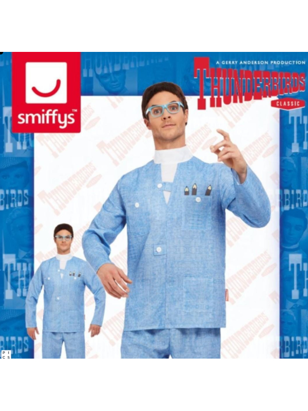 Déguisement Brains Thunderbirds, Bleu (Veste, pantalon, perruque et lunettes)