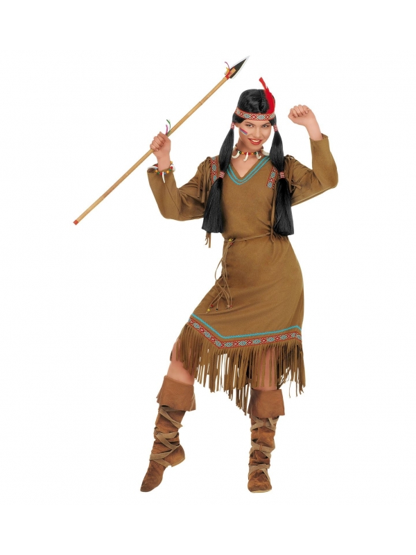 Déguisement Cheyenne - Femme (robe, ceinture et bandeau à plumes)