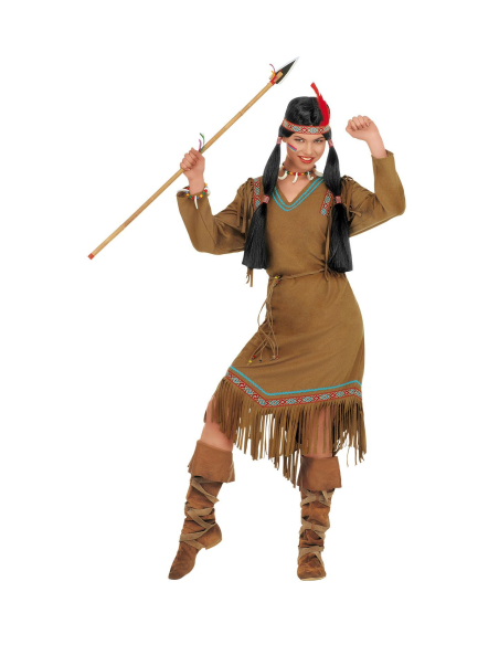 Déguisement Cheyenne - Femme (robe, ceinture et bandeau à plumes)