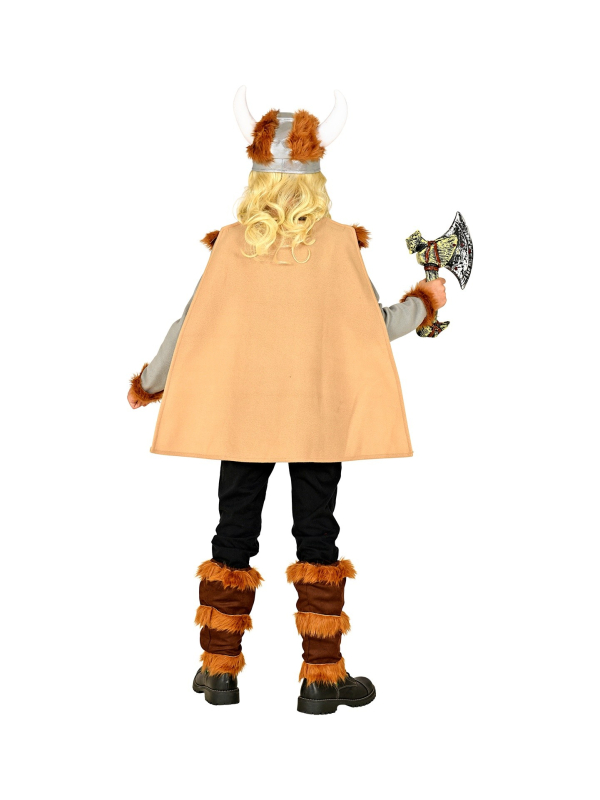 Déguisement Viking Enfant (Tunique avec ceinture et manteau, jambières et casque)