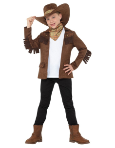 Déguisement de shérif garçon, Marron (veste, chapeau et bandana)