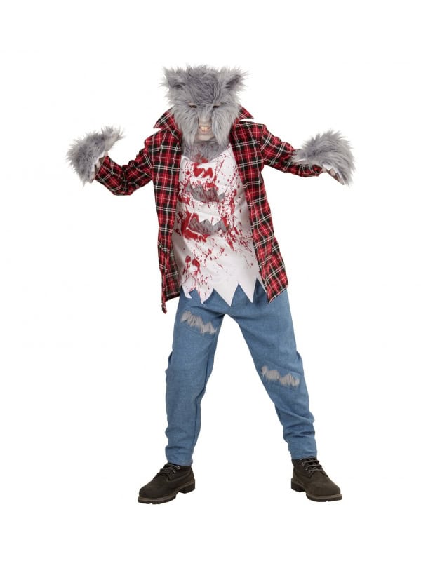 Déguisement Loup-Garou Enfant (Chemise avec T-shirt, pantalon, gants, masque)