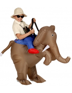 Déguisement Gonflable Explorateur à dos d'Éléphant Enfant