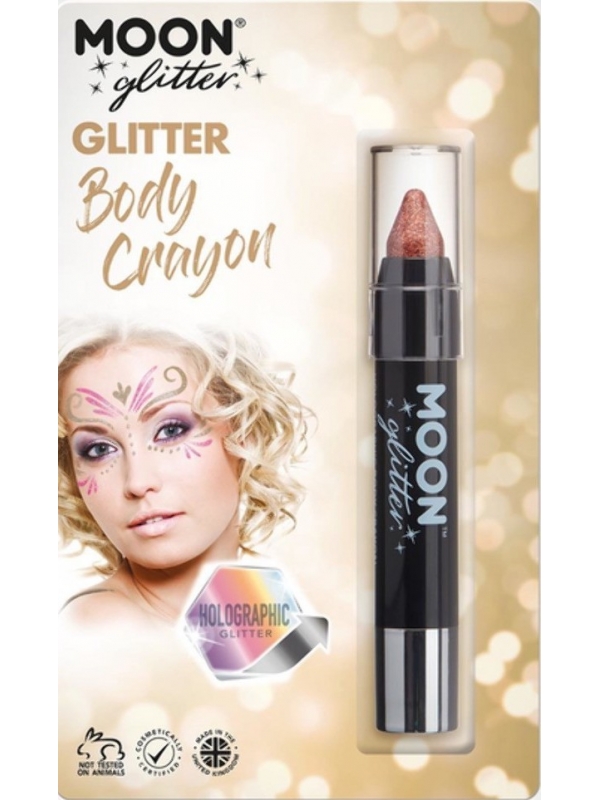 Crayons pour le corps à paillettes holographiques rose gold – Moon Glitter, 3,5g