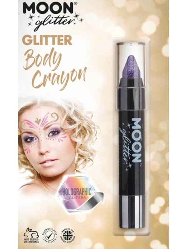 Crayons pour le corps à paillettes holographiques Violet– Moon Glitter, 3,5g