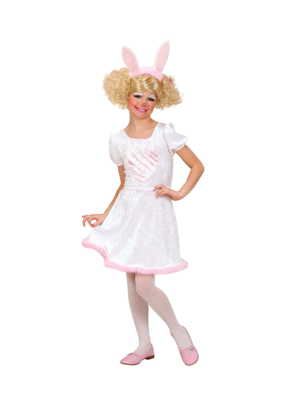 Déguisement lapine blanc (robe avec queue et oreilles)
