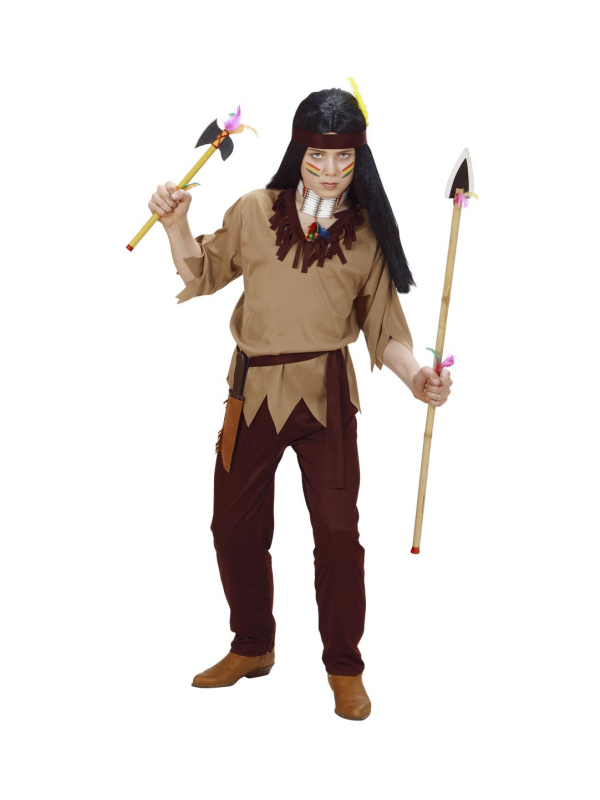 Déguisement Indien garçon pas cher (haut, pantalon, ceinture, bandeau)