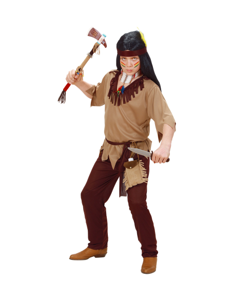 Déguisement Indien garçon pas cher (haut, pantalon, ceinture, bandeau)