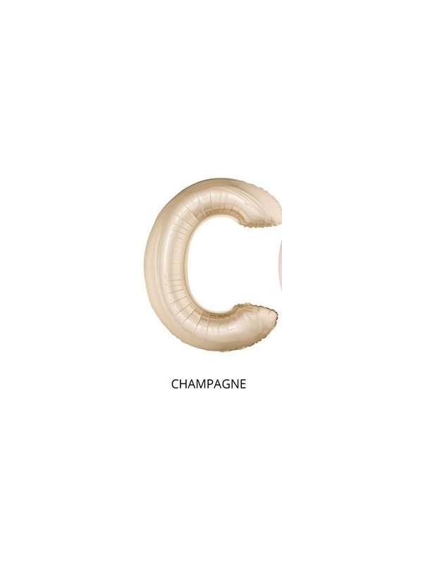 Ballon Aluminium Champagne ou Rose mordoré lettre -C- taille 102cm
