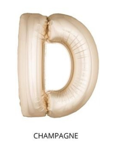 Ballon Aluminium Champagne ou Rose mordoré lettre -D- taille 102cm