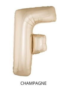 Ballon Aluminium Champagne ou Rose mordoré lettre -F- taille 102cm