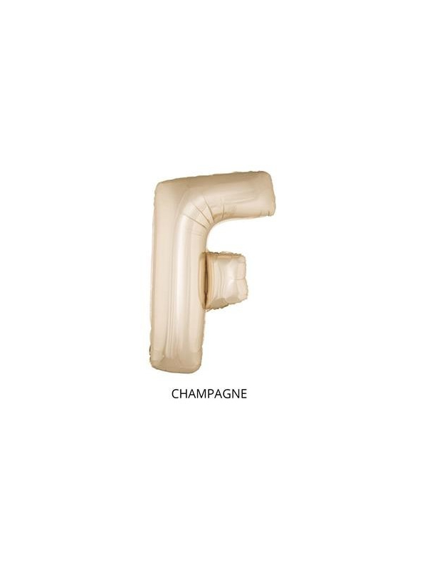 Ballon Aluminium Champagne ou Rose mordoré lettre -F- taille 102cm
