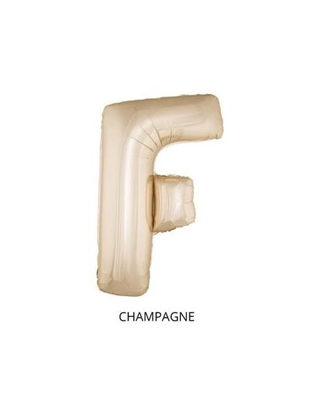 Ballon Aluminium Champagne ou Rose mordoré lettre -F- taille 102cm