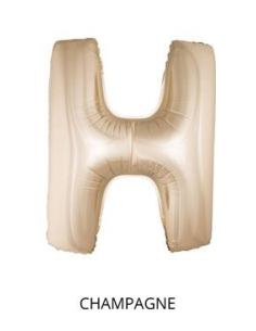 Ballon Aluminium Champagne ou Rose mordoré lettre -H- taille 102 cm