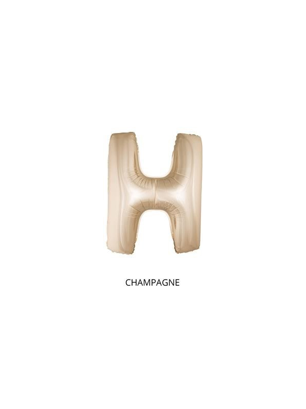 Ballon Aluminium Champagne ou Rose mordoré lettre -H- taille 102 cm