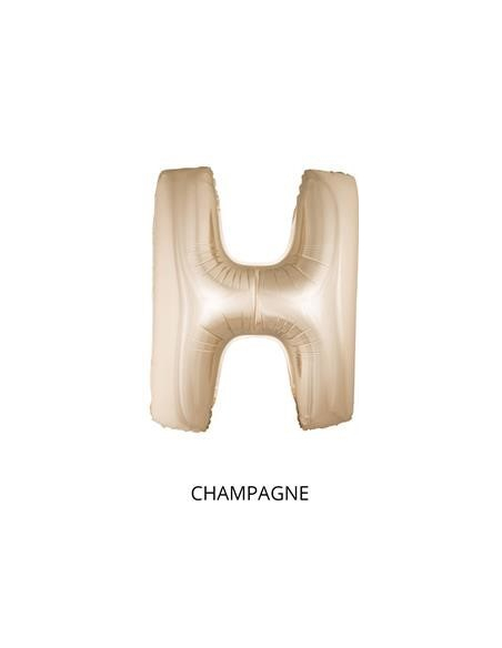 Ballon Aluminium Champagne ou Rose mordoré lettre -H- taille 102 cm