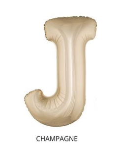 Ballon Aluminium Champagne ou Rose mordoré lettre -J- taille 102cm
