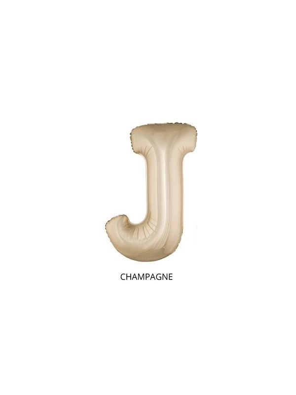 Ballon Aluminium Champagne ou Rose mordoré lettre -J- taille 102cm